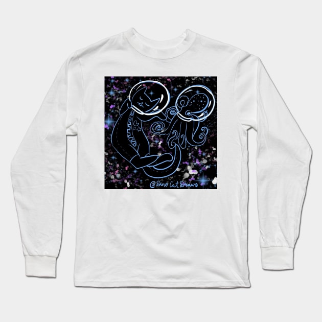 Space Friends Long Sleeve T-Shirt by DinoCatDraws